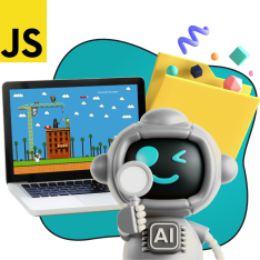 Язык программирования JavaScript + AI. Проектное обучение + геймификация + AI-помощники - КИБЕРшкола программирования для детей, компьютерные курсы для школьников, начинающих и подростков - KIBERone г. Тропарево-Никулино